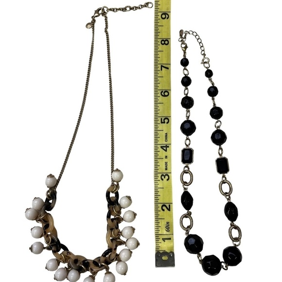 J Crew Beaded Necklaces Tortoiseshell Black Gold Ivory - Picture 5 of 7